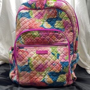 Vera Bradley Quilted Floral Backpack - Pink, Blue, Green